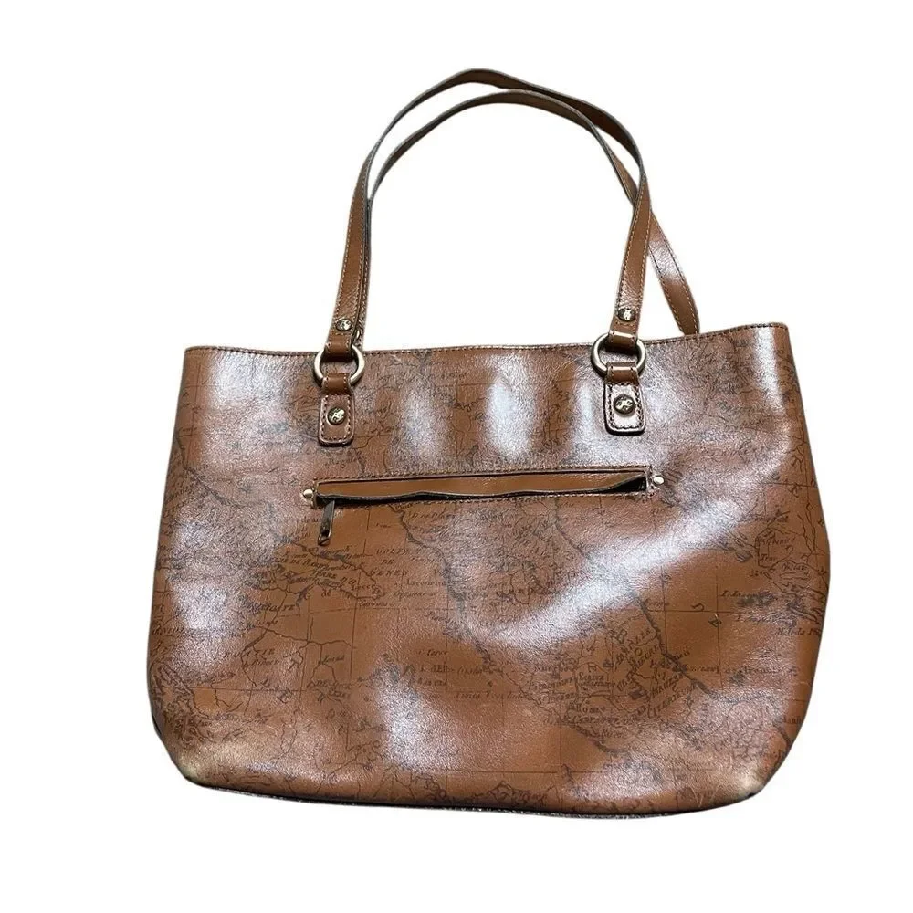 PATRICIA NASH Signature Map Large Tote Bag Brown
